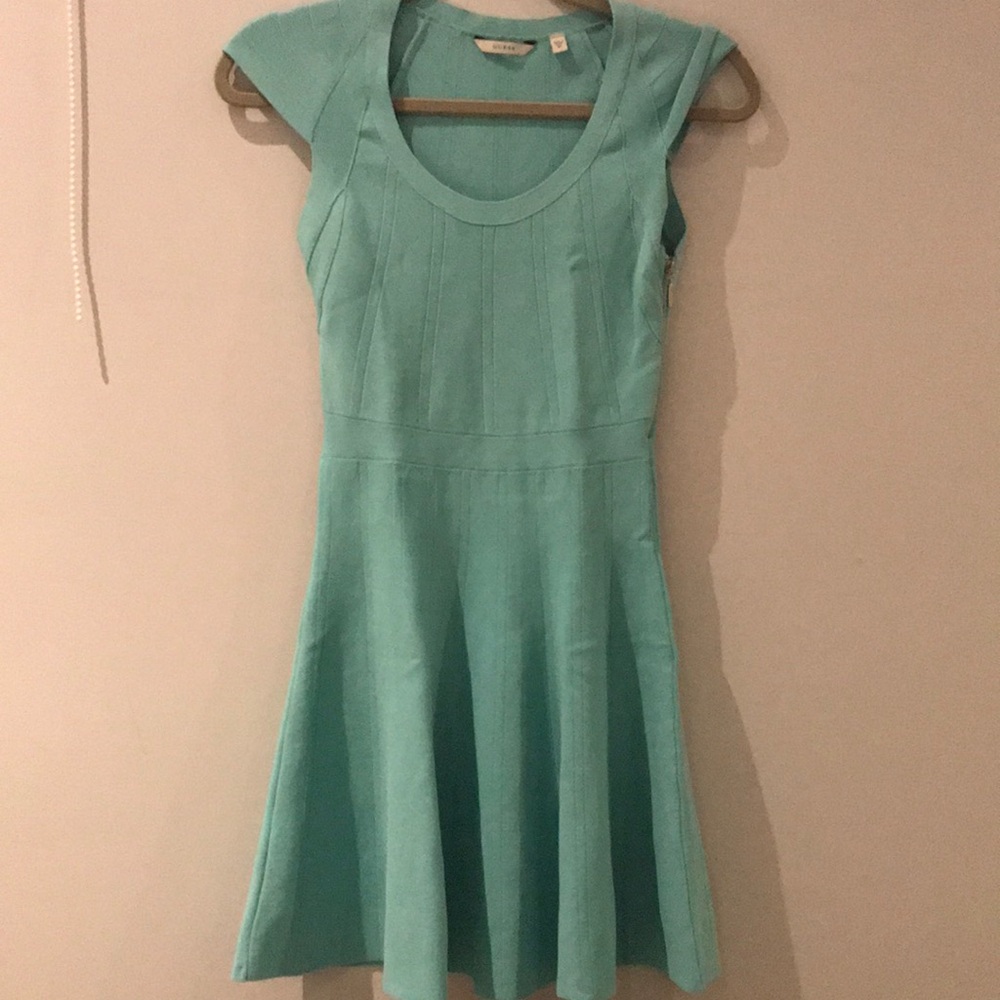 Guess Green Fit and Flare Mini Dress